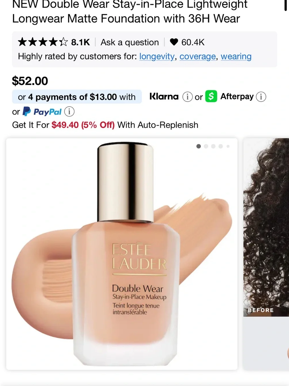 NEW Estée Lauder Double Wear Foundation - Beige (3C1 Dusk) with PUMP